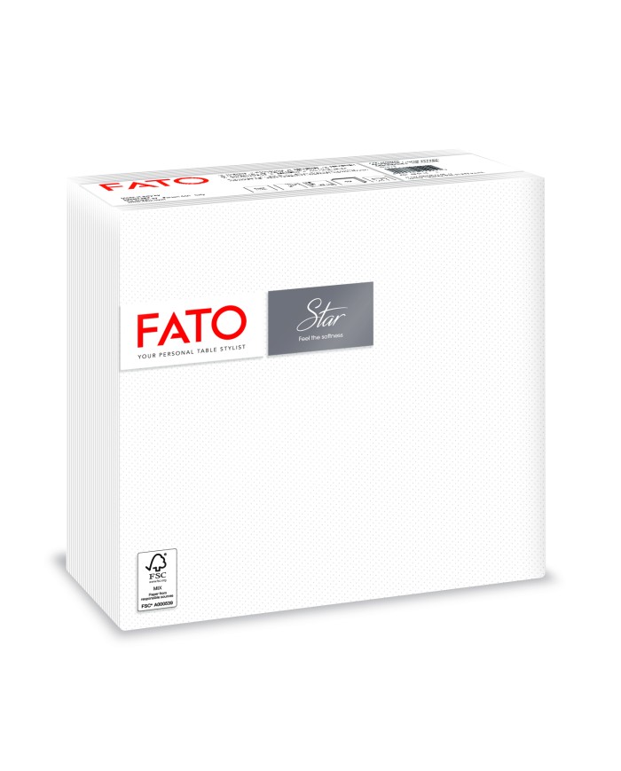 Tovagliolo 38X38 Star microcollato Bianco 2V 40pzx30