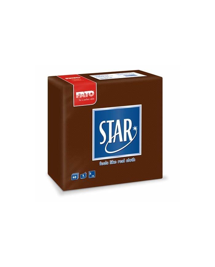Tovagliolo 38X38 Star microcollato cioccolata 2V 40pzx30