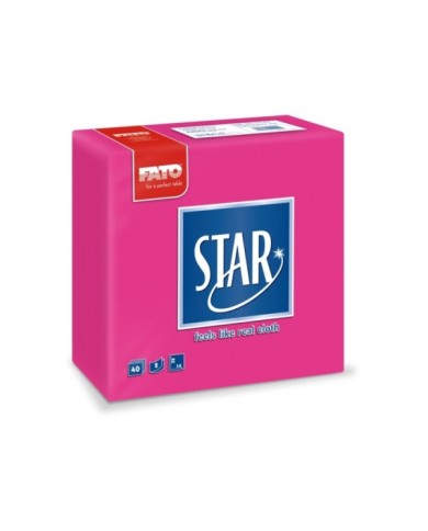 Tovagliolo 38X38 Star microcollato fucsia 2V 40pzx30