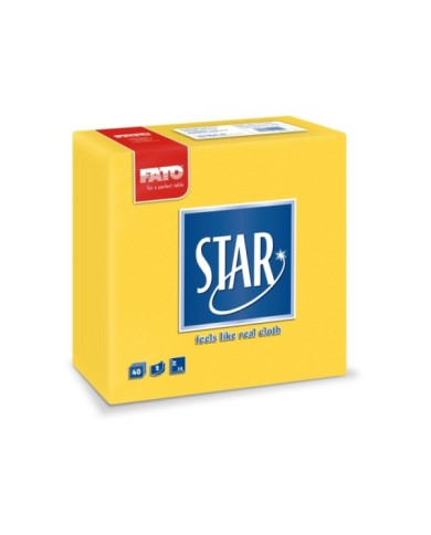 Tovagliolo 38X38 Star microcollato giallo limone 2V 40pzx30