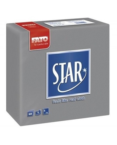 Tovagliolo 38X38 Star microcollato grigio 2V 40pzx30
