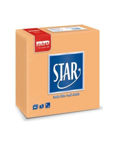 Tovagliolo 38X38 Star microcollato Pesca 2V 40pzx30