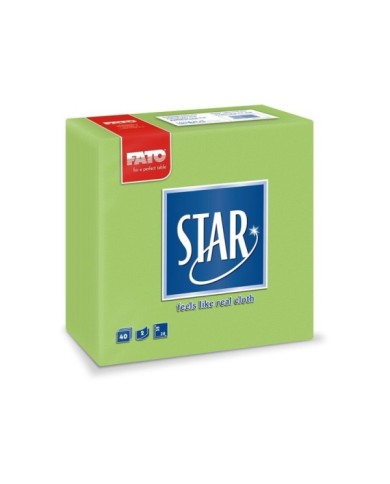 Tovagliolo 38X38 Star microcollato Verde mela 2V 40pzx30