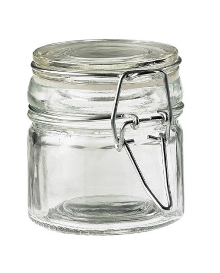 Vasetto in vetro con chiusura ermetica Ø6x7cm 100ml 12pz