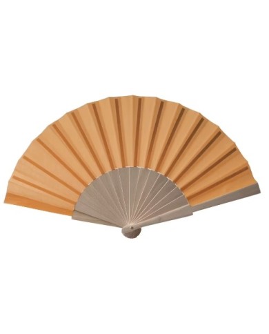 Ventaglio in tessuto di cotone con manico in legno, lunghezza cm 23  Il colore bianco è confezionato in polybag singolo