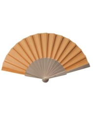 Ventaglio in tessuto di cotone con manico in legno, lunghezza cm 23  Il colore bianco è confezionato in polybag singolo