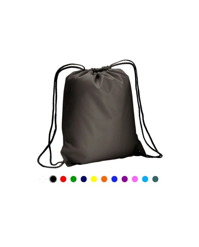 Zainetto in poliestere 210 t con chiusura a strozzo e angoli rinforzati