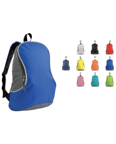 Zaino bicolore in poliestere 600D con spallacci imbottiti