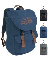 Zaino in poliestere two tone effetto melange con 2 tasche