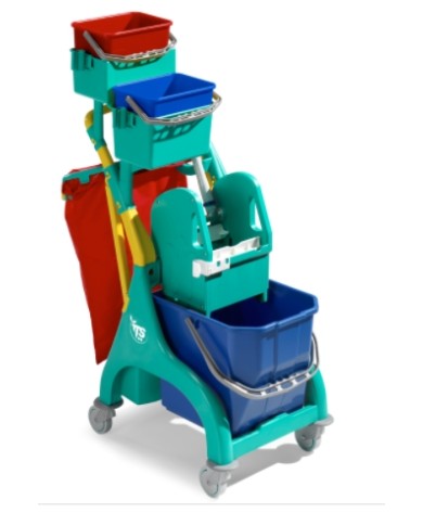 Nick Plus 30 25LT Carrello con secchio lavaggio, secchi 4L e portasacco