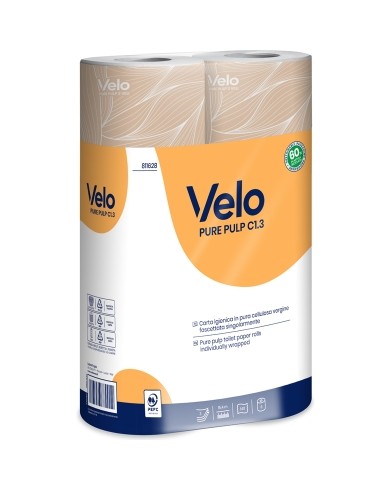 Carta igienica a rotolo monofascettato Pure Pulp C1.3 6rotolix12