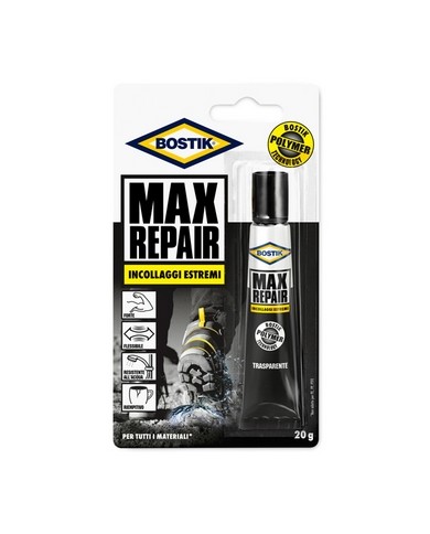 Adesivo Max Repair universale 20gr trasparente Bostik