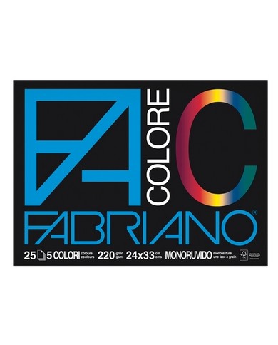 Album da disegno Fabriano FACOLORE 24x33 cm 220 g/m² 25 ff - 5 colori (Min.Mul./5)