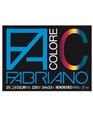 Album da disegno Fabriano FACOLORE 24x33 cm 220 g/m² 25 ff - 5 colori (Min.Mul./5)