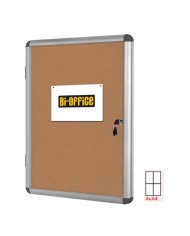 Bacheca in sughero Bi-Office Enclore con cornice in alluminio 4xA4 (verticale)