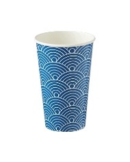 Bicchiere in carta+PE Summer Blu/bianco decorato 470ml Ø9x13cm 1000Pz (50x20)