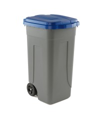 Bidone mobile con chiusura a clip 49x54x85cm 100L grigio/blu Mobil Plastic