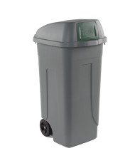 Bidone mobile Push con coperchio 49x54x95cm 100L grigio/verde Mobil Plastic