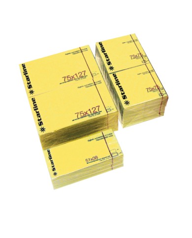 Blocchetto biglietti adesivi giallo 50x40mm 70gr 100 fogli Starline (Min.Mul./12)
