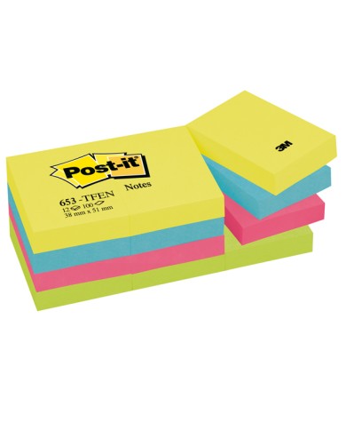 Blocco foglietti Colori Energy colori assortiti 38x51mm 72gr 100 fogli Post it (Min.Mul./12)