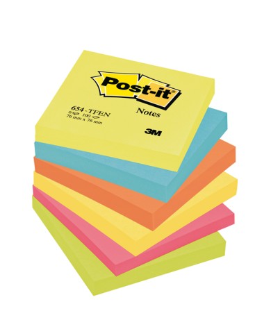 Blocco foglietti Colori Energy colori assortiti 76x76mm 72gr 100 fogli Post it (Min.Mul./6)