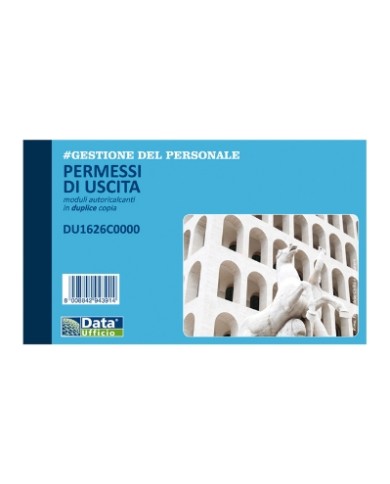 Blocco permessi di uscita 50/50 copie autoricalcanti 10x16,8 cm DU1626C0000 (Min.Mul./5)