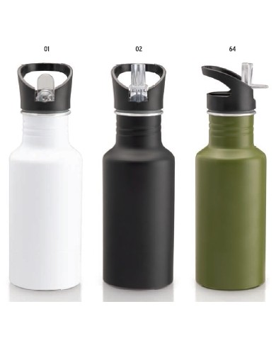 Bottiglia in alluminio (600ml) con cannuccia estraibile