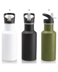 Bottiglia in alluminio (600ml) con cannuccia estraibile