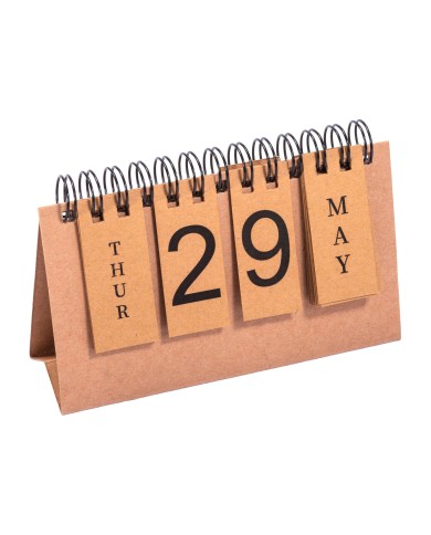 Calendario perpetuo in cartoncino con spirale (giorni e mesi in inglese)