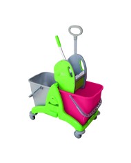Carrello Tris2P 2X25 l Verde Assemblato Con Maniglia Di Spinta Reversibile Senza Supporto Sacco