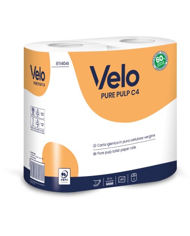 Carta igienica a rotolo Pure Pulp C4 4rotolix14