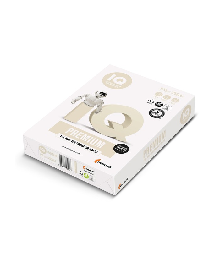 Carta IQ Premium A4 120 gr bianco Mondi conf. 250 fogli