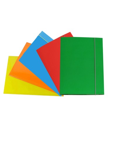 Cartellina con elastico cartone plastificato 3 lembi 25x34cm colori assortiti Cartotecnica del Garda (Min.Mul./10)