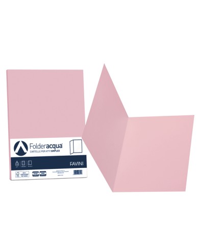 Cartelline semplici Acqua 200gr 25x34cm rosa Favini conf. 50 pezzi