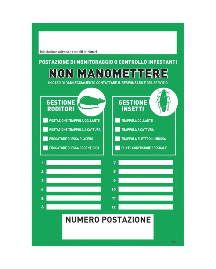 Cartello segnalatore punto esca