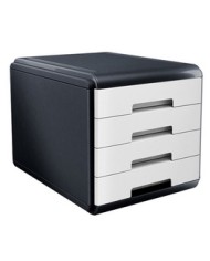 Cassettiera Mydesk 29,5 x 38,5 x 28,2 cm 4 cassetti da 4,5 cm grigio/bianco Arda