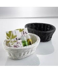 Cestino Vanity ovale in polipropilene bianco 16x13x6cm