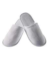 Ciabatte bianche in spugna chiuse con suola in gomma taglia unica 50paia