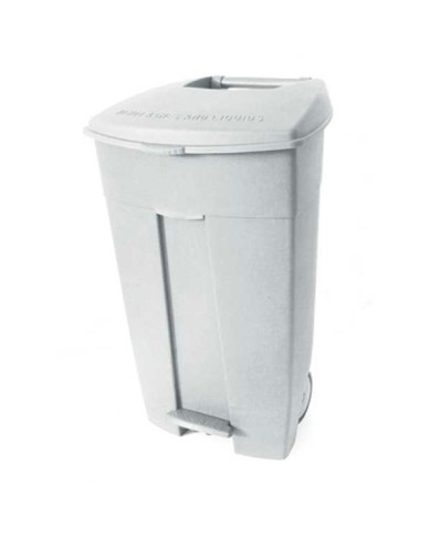 Contiplast Contenitore mobile a pedale in plastica bianco 120l
