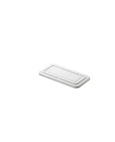 Coperchio per vaschetta 3 scomparti in polpa di cellulosa bianco 26,3x13,5x1,5cm 40pz