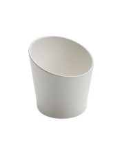 Coppetta barattolo cilindrico con bordo inclinato in melamina bianca Ø14x11,5/10cm 900ml