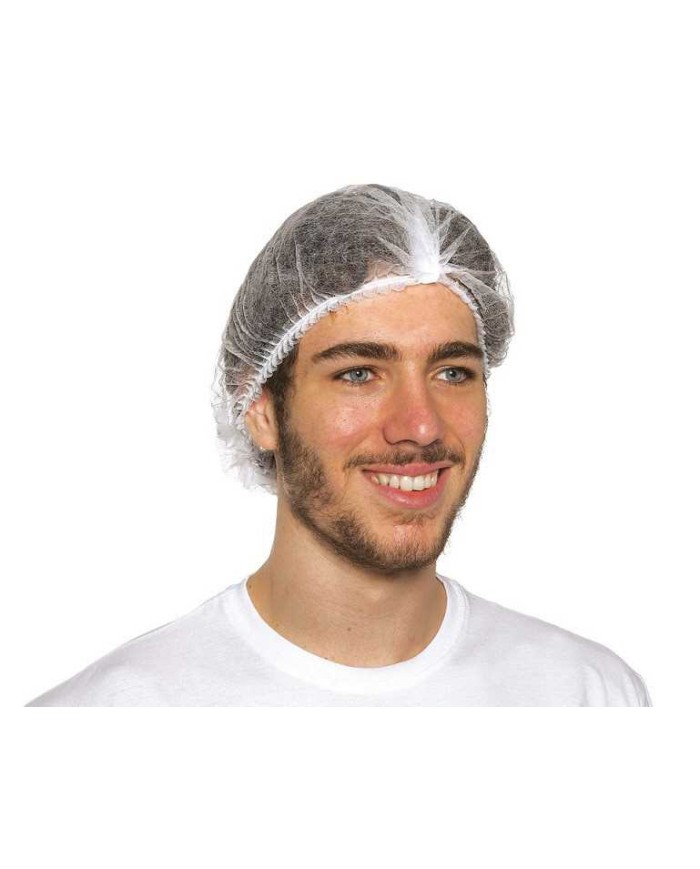 Cuffia bianca monouso con elastico PLP polipropilene 100pz