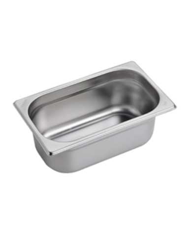 Gastronorm inox AISI 304 bacinella GN 1/4 26,5x16,2cm H10cm 483gr