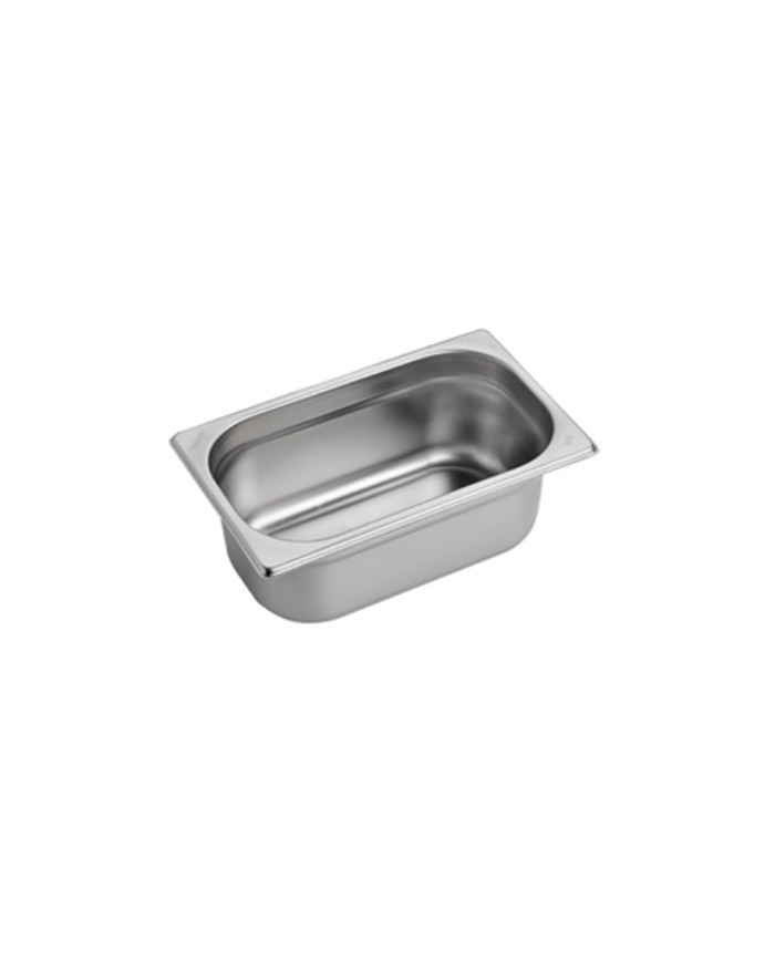 Gastronorm inox AISI 304 bacinella GN 1/4 26,5x16,2cm H10cm 483gr