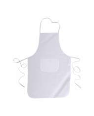 Grembiule lungo in 30 % cotone / 70 % poliestere (160g/m2), 60x92 cm con tasca frontale bianco