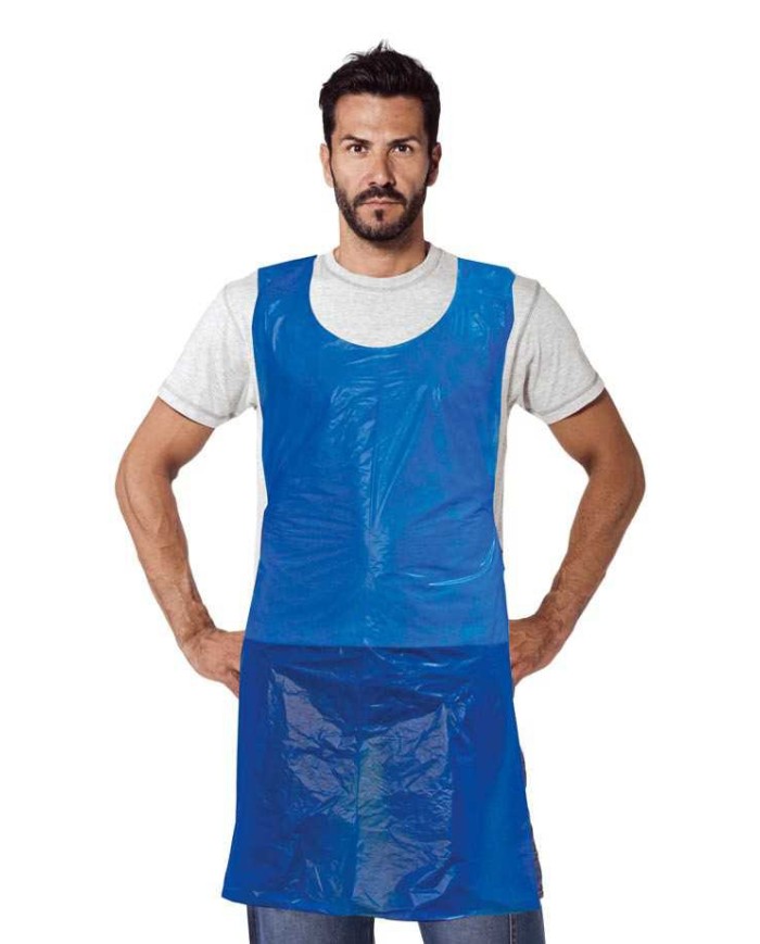 Grembiule monouso 72x150cm blu 100pz