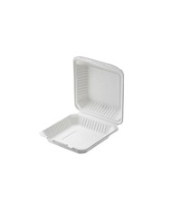 Hamburger box compostabile in polpa di cellulosa 19,1x20,5x10cm 3500ml 25pz