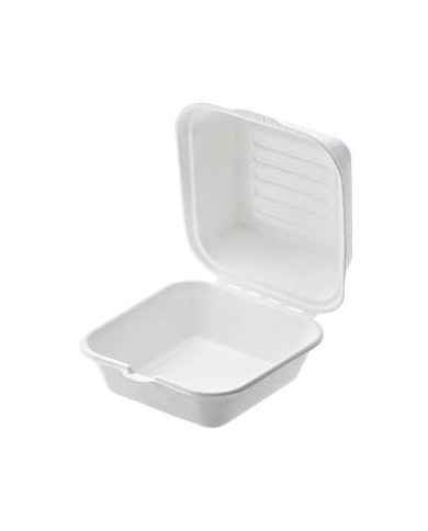 Hamburger box in polpa di cellulosa 15x15x8,5cm 800ml 50pz