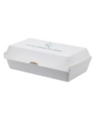 Hamburger box in pura cellulosa + PLA compostabile 17x9x8,4cm 1700ml 25pz