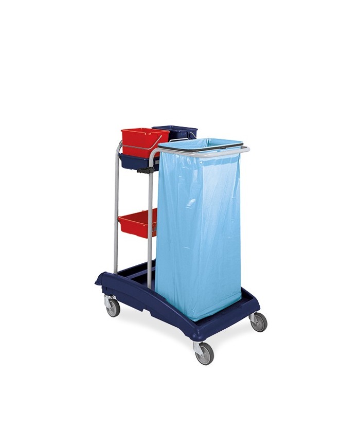 IDEABASE8 Carrello multiuso in plastica con vassoi e secchi